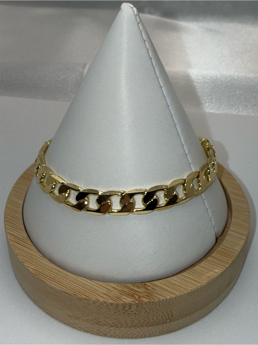 8 Inch 7.5mm 18K Gold Dipped Cuban Link Bracelet